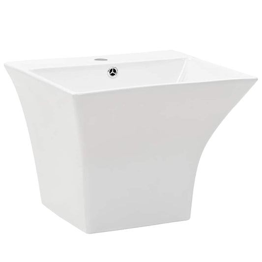 143019 vidaXL Wall-mounted Basin Ceramic White 500x450x410 mm