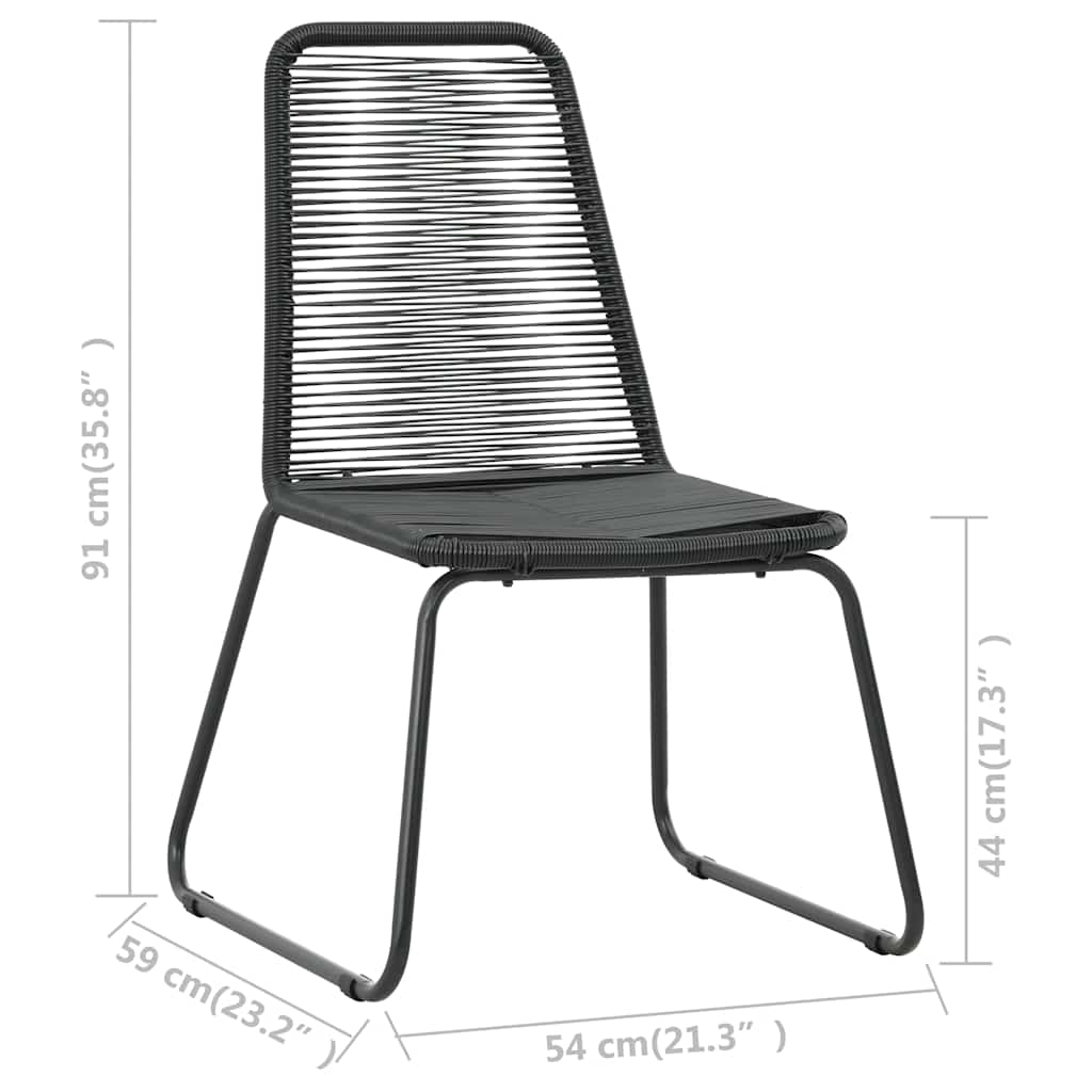 44442 vidaXL Outdoor Chairs 2 pcs Poly Rattan Black