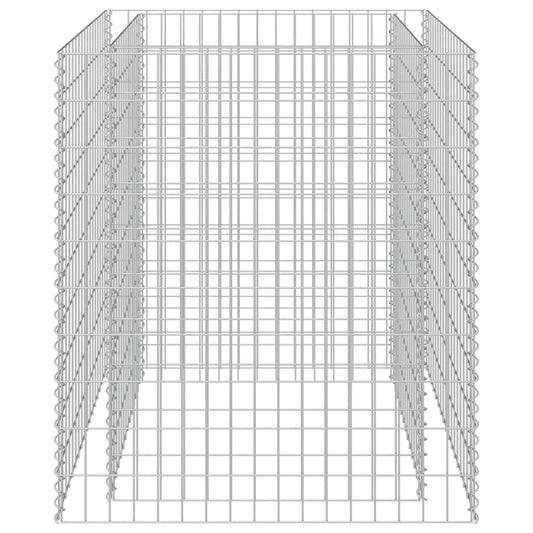 143556 vidaXL Gabion Raised Bed Galvanised Steel 90x90x100 cm