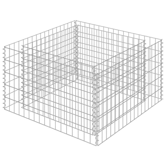 143557 vidaXL Gabion Raised Bed Galvanised Steel 90x90x50 cm