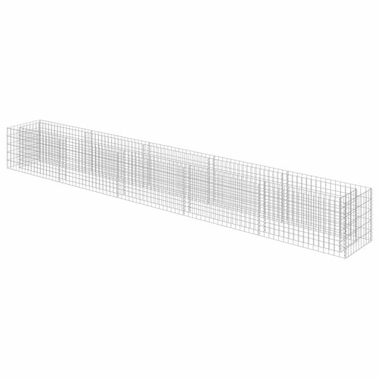 vidaXL Gabion Raised Bed Galvanised Steel 450x50x50 cm