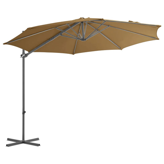 vidaXL Cantilever Garden Parasol | Taupe | Polyester Fabric | Large | Rotatable