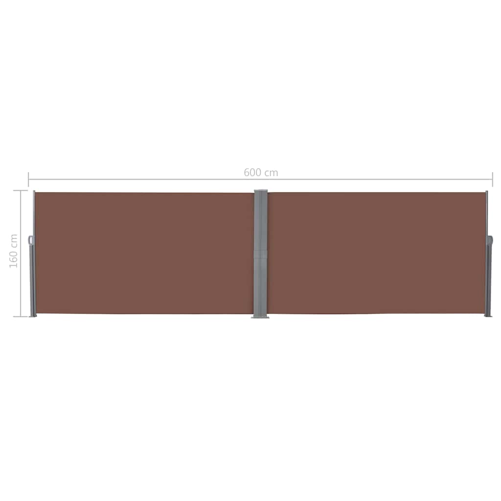 143681 vidaXL Retractable Side Awning 160x600 cm Brown