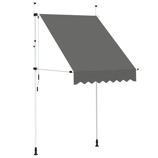 143687 vidaXL Manual Retractable Awning 150 cm Anthracite