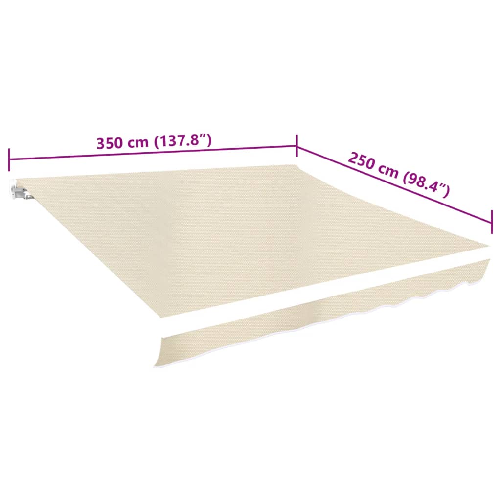 vidaXL Awning Replacement Fabric Cream 350x250 cm Polyester