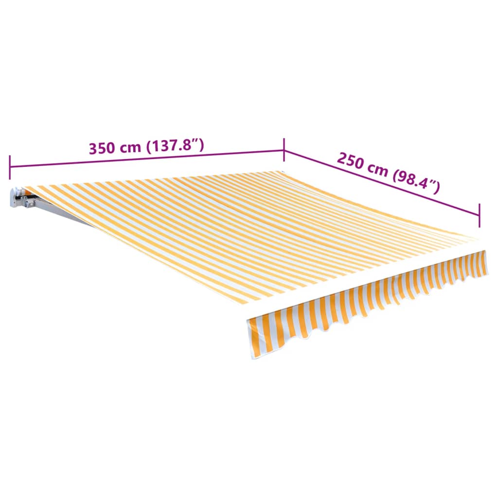 vidaXL Awning Top Sunshade Canvas Orange & White 350x250 cm