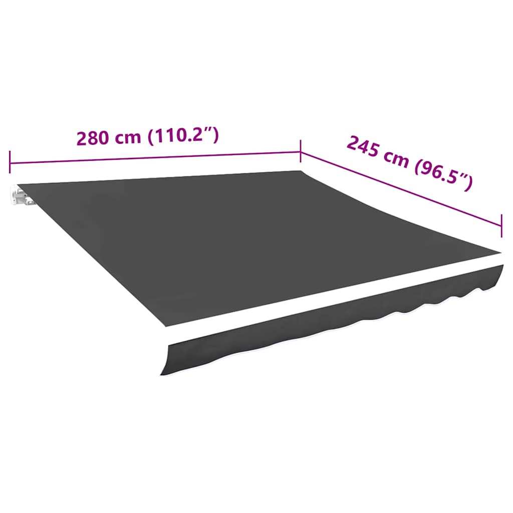 vidaXL Awning Replacement Fabric Grey 300x250 cm Polyester