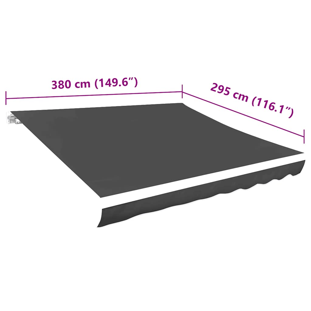 vidaXL Awning Replacement Fabric Grey 400x300 cm Polyester