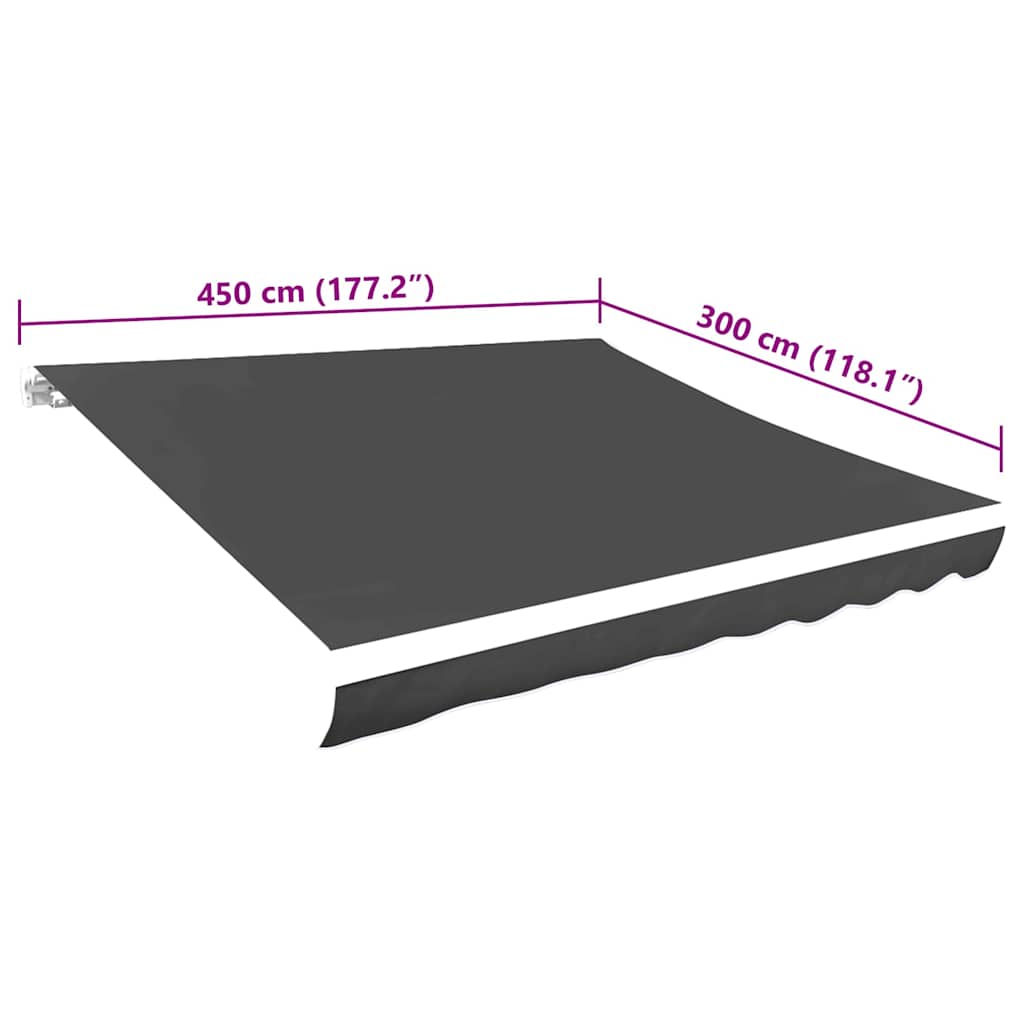 vidaXL Awning Top Sunshade Canvas Anthracite 4.5x3 m
