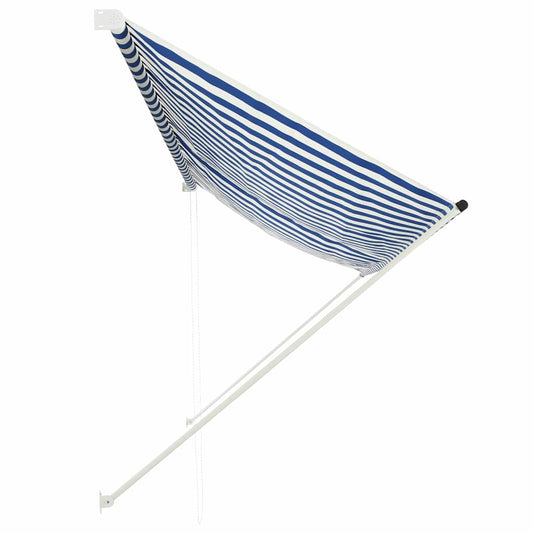 143750 vidaXL Retractable Awning 350x150 cm Blue and White