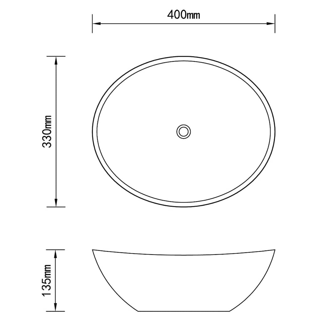 vidaXL Ceramic Basin 40x33 cm Oval White