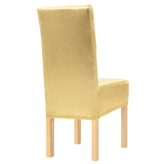 vidaXL 6 pcs Straight Chair Covers Stretch Gold