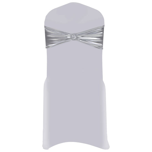 133580 vidaXL 25 pcs Stretchable Chair Band with Diamond Buckle Silver