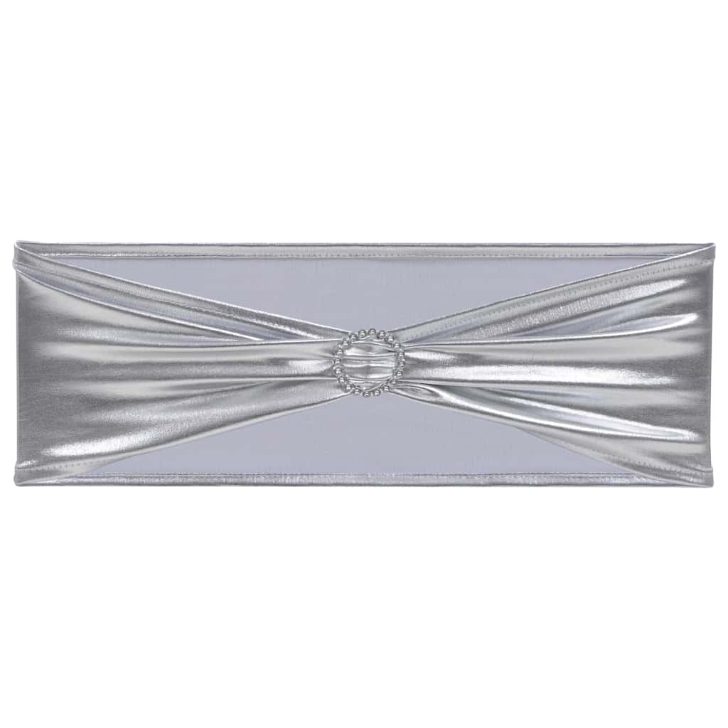 133580 vidaXL 25 pcs Stretchable Chair Band with Diamond Buckle Silver