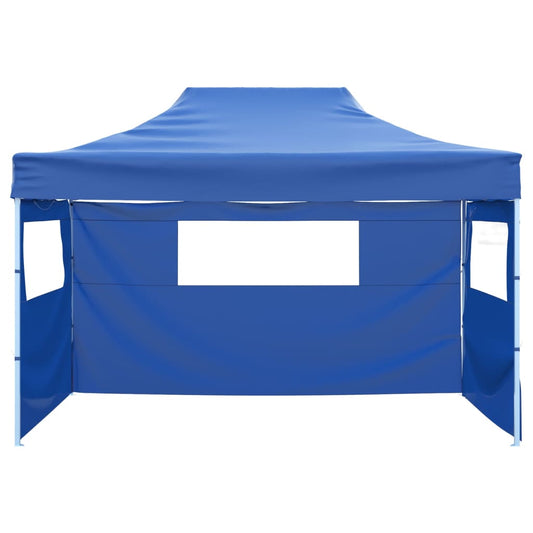 vidaXL Foldable Tent with 3 Walls 3x4.5 m Blue