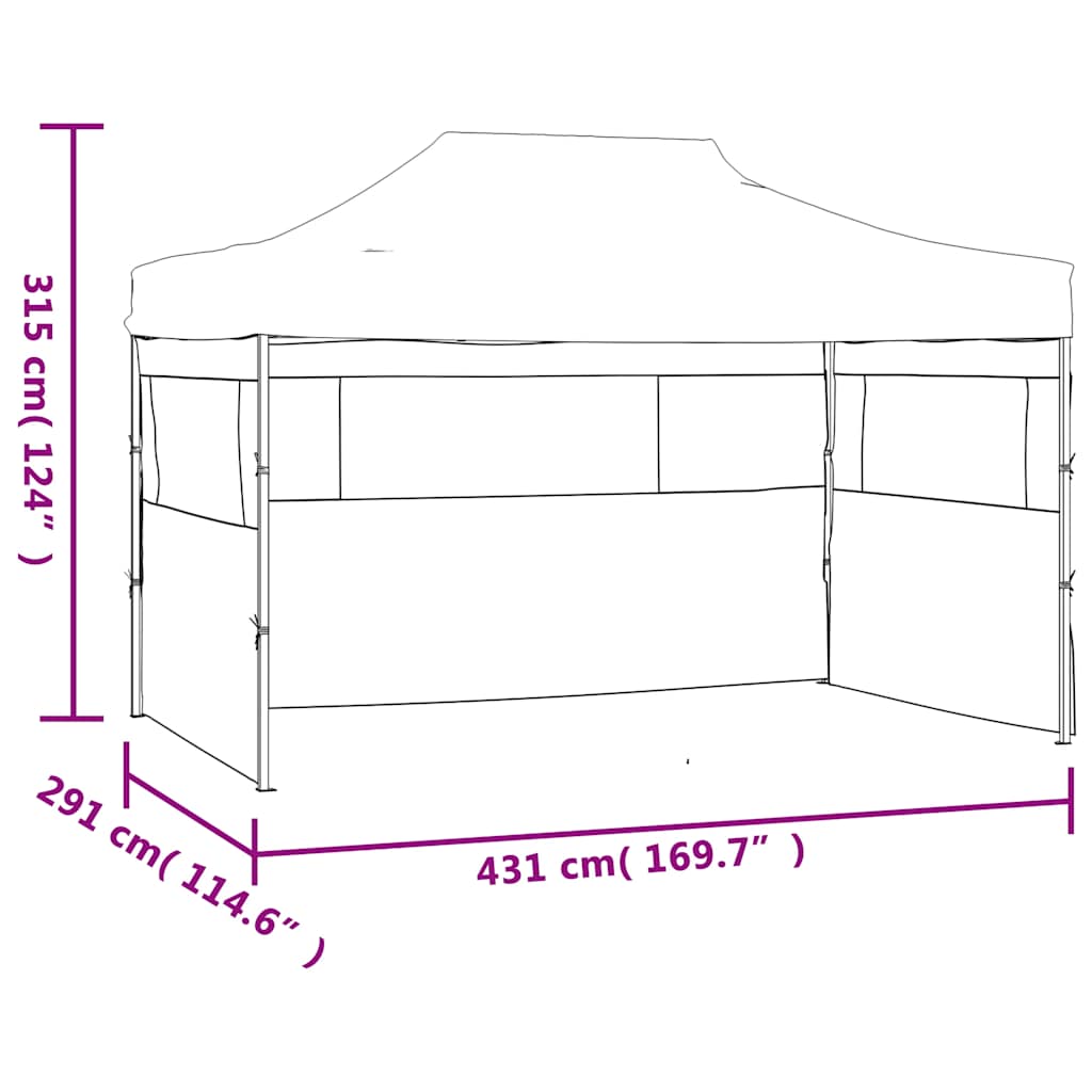 vidaXL Foldable Tent with 3 Walls 3x4.5 m Blue
