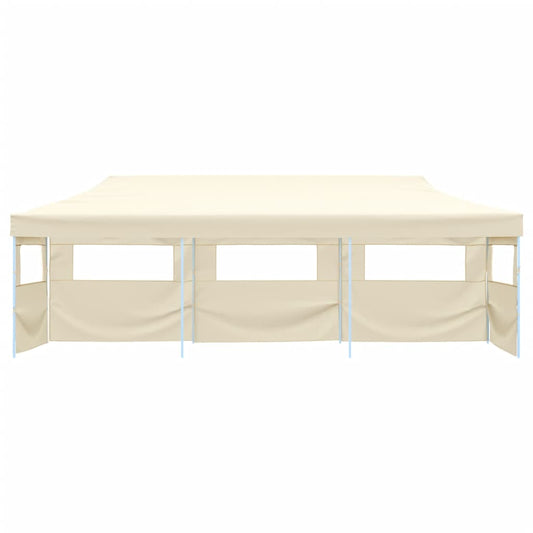 vidaXL Folding Pop-up Party Tent with 5 Sidewalls 3x9 m Cream
