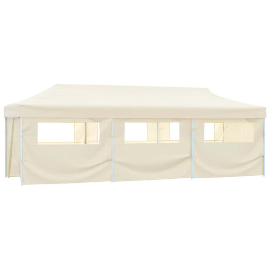 vidaXL Folding Pop-up Party Tent with 8 Sidewalls 870x291x315 cm Cream