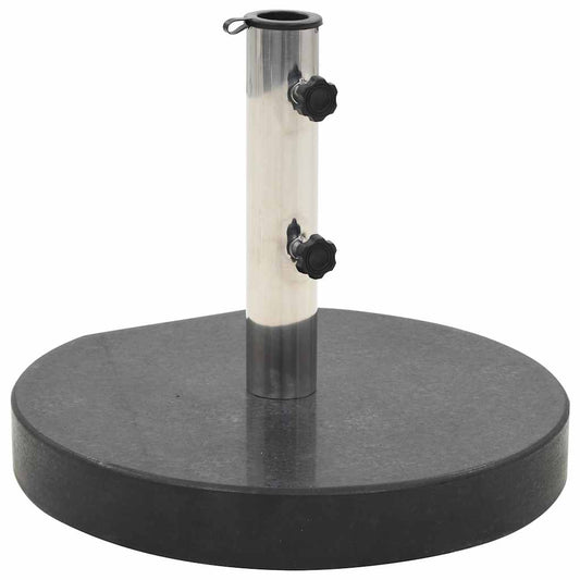 vidaXL Parasol Base | Black | Granite | Medium | Parasol Base | Round | Modern