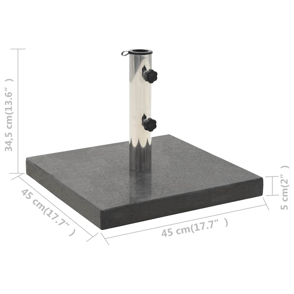 vidaXL Parasol Base | Black | Granite | 45 cm x 45 cm base | Parasol Base