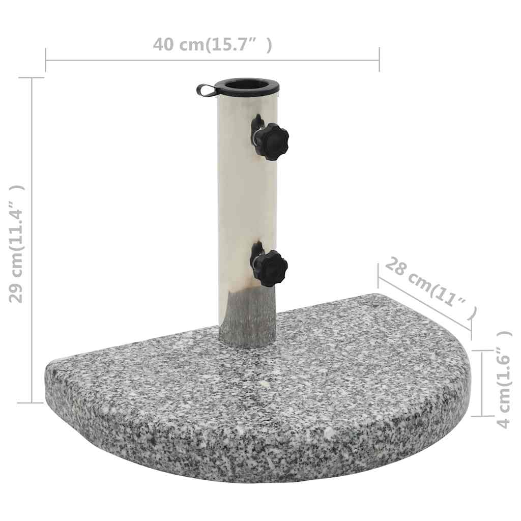 45069 vidaXL Parasol Base Granite 10 kg Curved Grey