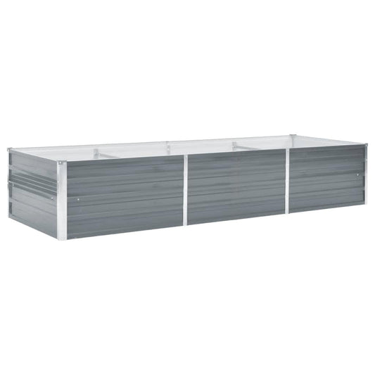 44842 vidaXL Garden Raised Bed Galvanised Steel 240x80x45 cm Grey