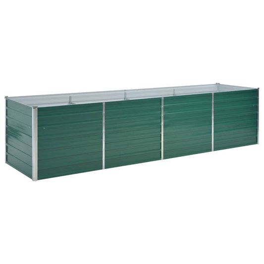 44845 vidaXL Garden Raised Bed Galvanised Steel 320x80x77 cm Green