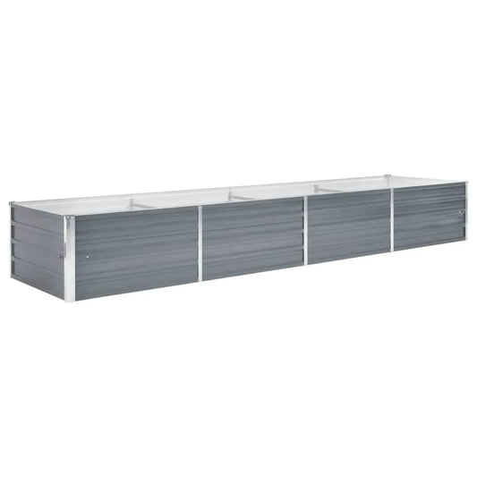 44846 vidaXL Garden Raised Bed Galvanised Steel 320x80x45 cm Grey