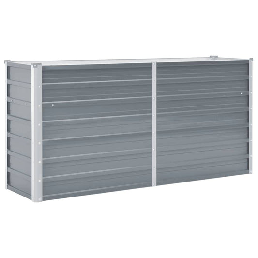 44848 vidaXL Garden Raised Bed Galvanised Steel 160x40x77 cm Grey