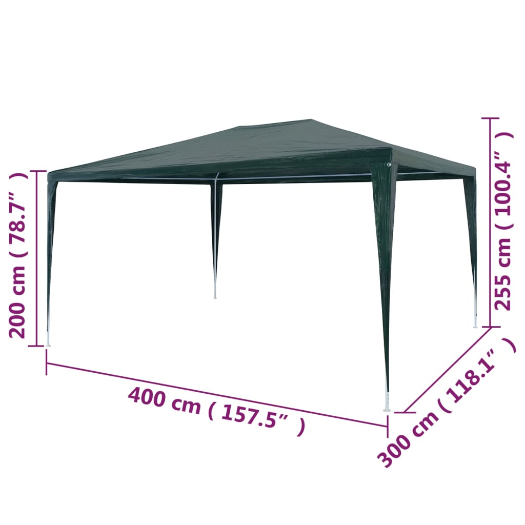 45092 vidaXL Party Tent 3x4 m PE Green