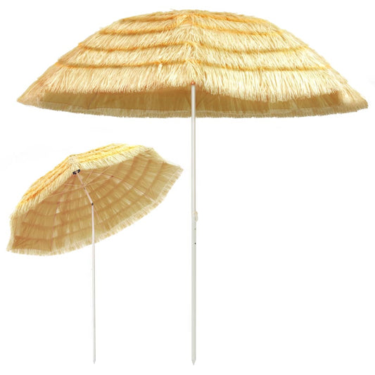 vidaXL Beach Parasol | Natural | Polypropylene