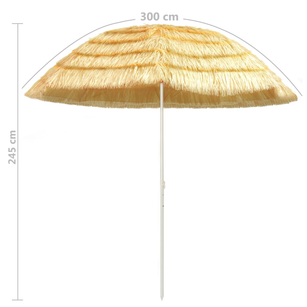 vidaXL Beach Parasol | Natural | Polypropylene