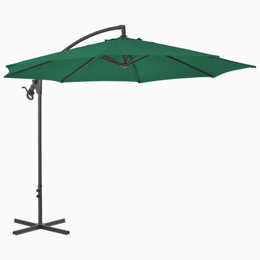 vidaXL Cantilever Garden Parasol | Green | Polyester | Large | Tiltable