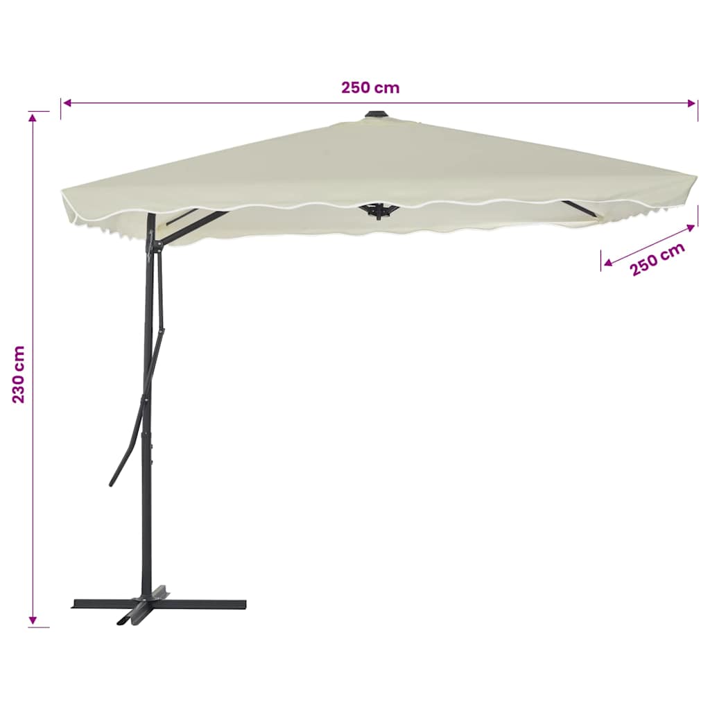 vidaXL Garden Parasol | Sand | Polyester | 250x250 cm | Rotatable