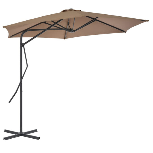 vidaXL Garden Parasol with Steel Pole 300 cm Taupe