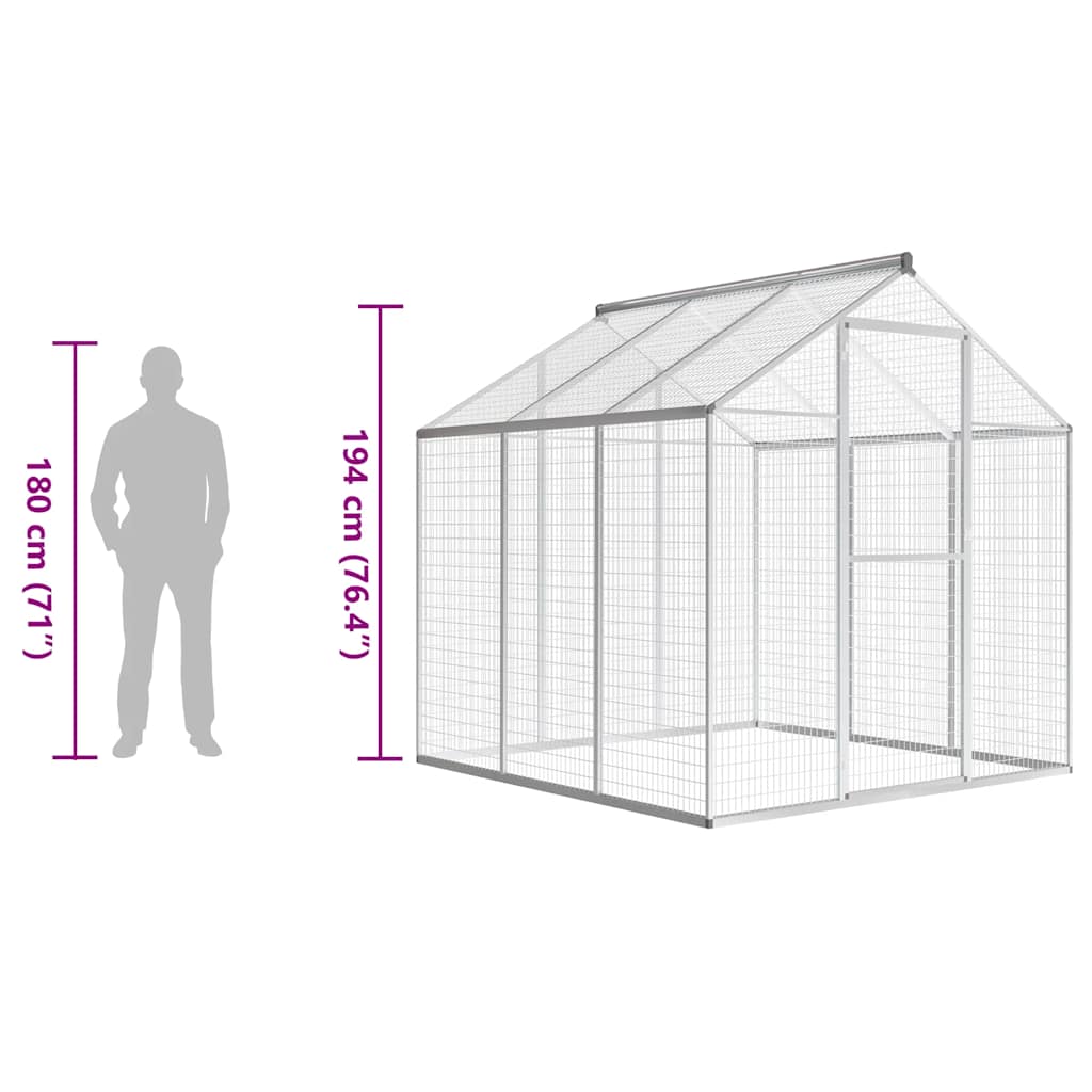 45219 vidaXL Outdoor Aviary Aluminium 183x178x194 cm