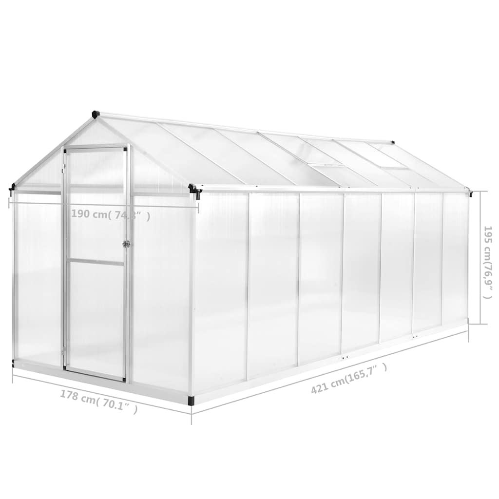 vidaXL Greenhouse Aluminium 421x190x195 cm 15,6 m³