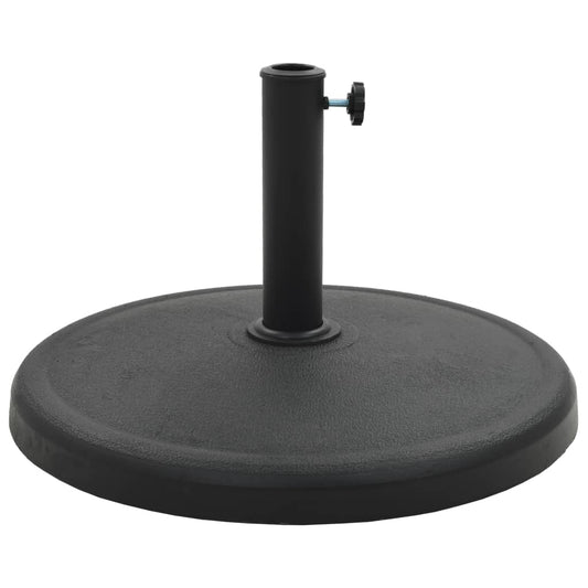45197 vidaXL Parasol Base Round Polyresin 19 kg Black