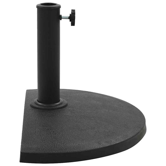 45198 vidaXL Parasol Base Half Round Polyresin 9 kg Black