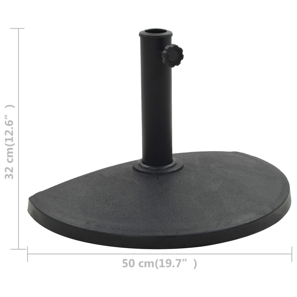 vidaXL Parasol Base | Black | Polyresin | Standard | Decorative Inlays