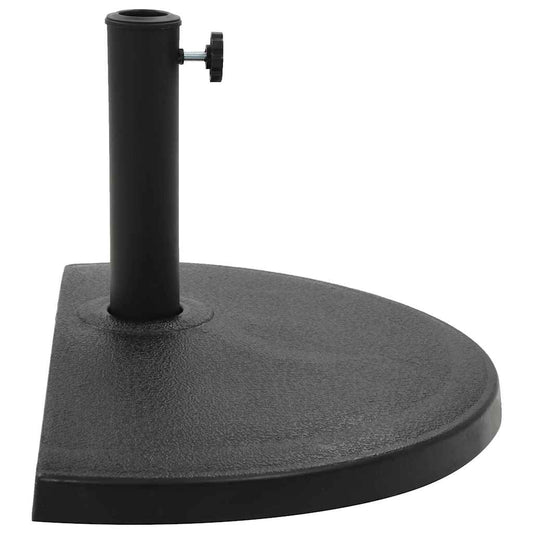 45199 vidaXL Parasol Base Half Round Polyresin 15 kg Black