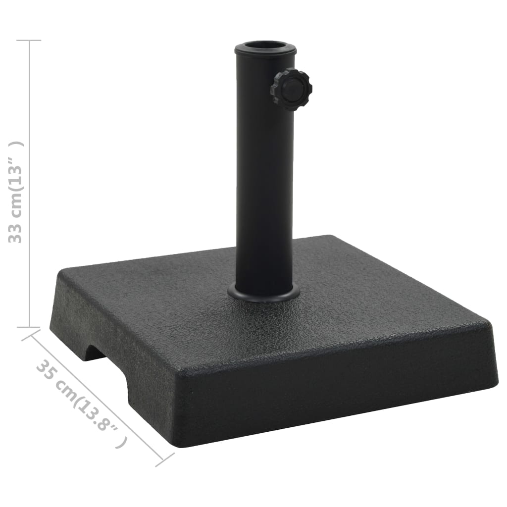 45206 vidaXL Parasol Base Square Polyresin 8 kg Black