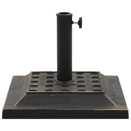 vidaXL Parasol Base Square Polyresin 12 kg Bronze