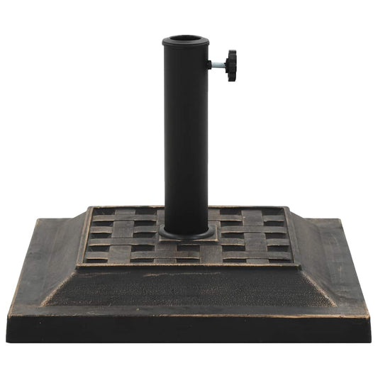 45207 vidaXL Parasol Base Square Polyresin 12 kg Bronze