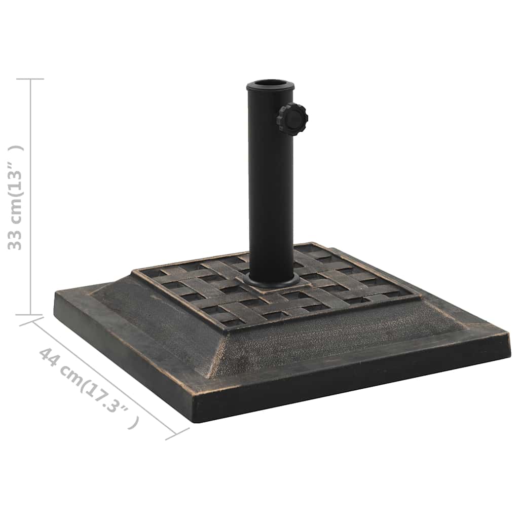45207 vidaXL Parasol Base Square Polyresin 12 kg Bronze