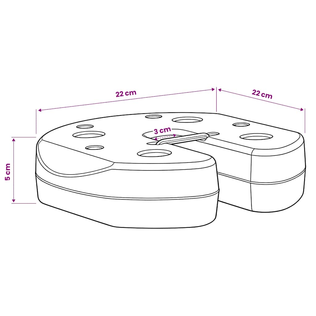 vidaXL Gazebo Weight Plates 4 pcs Black 220x50 mm Concrete