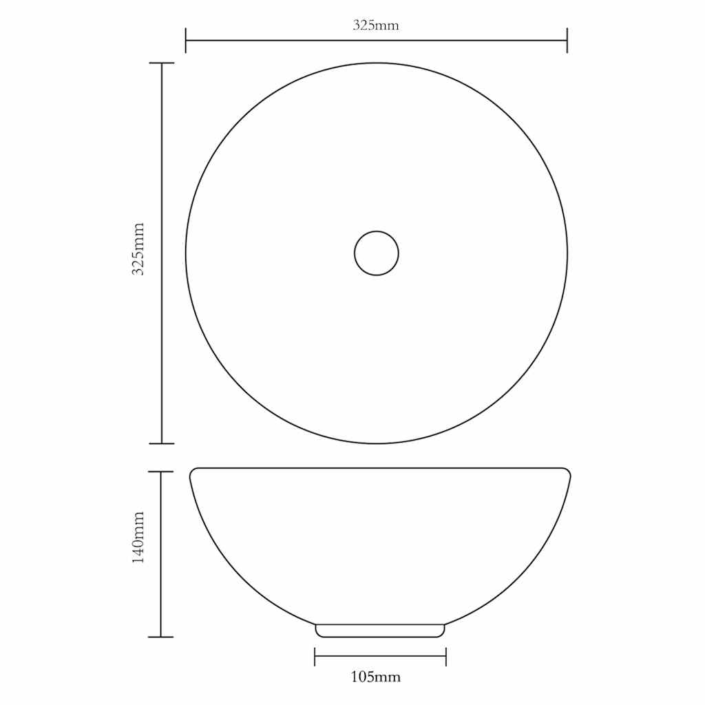 vidaXL Bathroom Basin with Mixer Tap Ceramic Round White