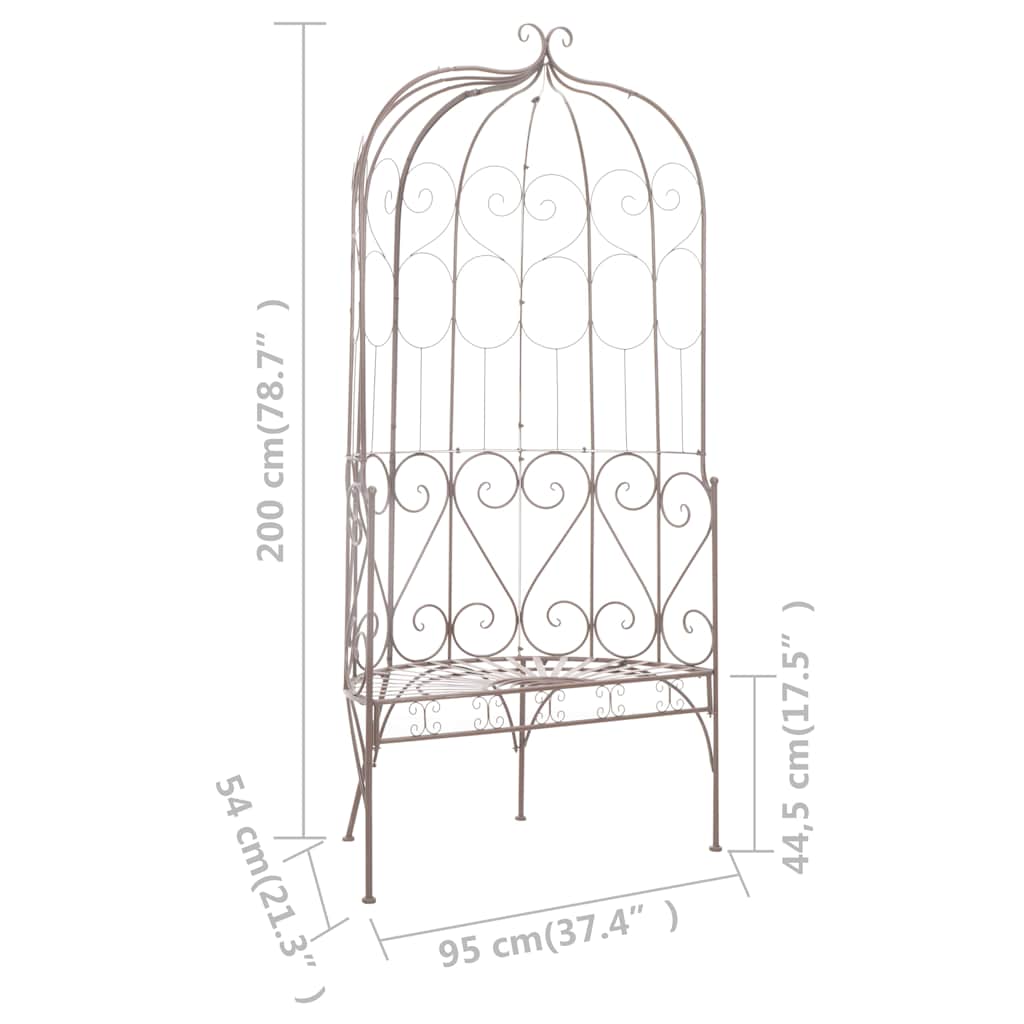 45433 vidaXL Garden Bench 95 cm Iron Antique Brown