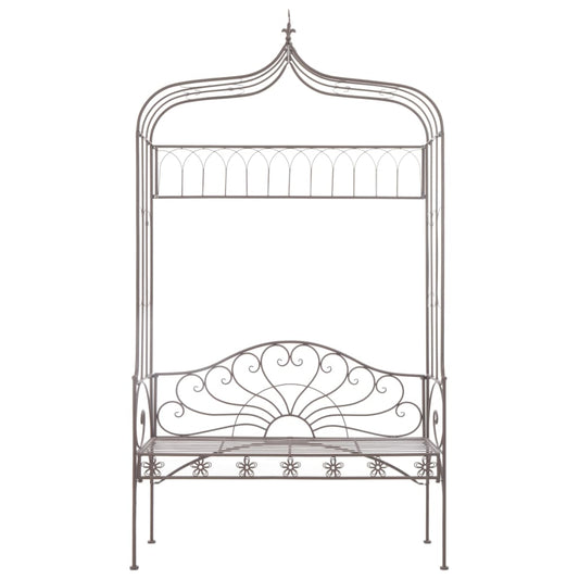 vidaXL Garden Bench | Antique brown | Wrought iron | Standard size for two