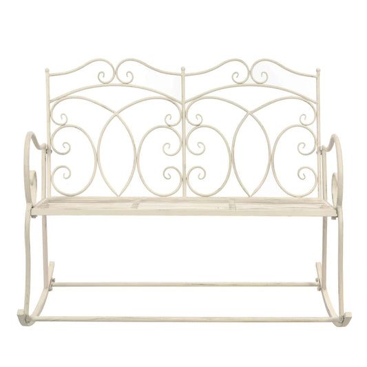 45436 vidaXL Garden Bench 104 cm Iron Antique White